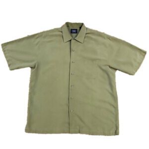 3/$20 Haggar Green Square Print Button-Up Shirt